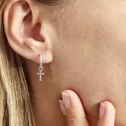 Online Histoire d'Or Créole Unitaire Ancelin Rondes Argent Blanc Oxyde De Zirconium