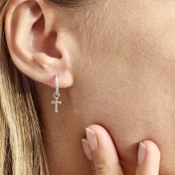 Online Histoire d'Or Créole Unitaire Ancelin Rondes Argent Blanc Oxyde De Zirconium