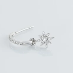 Histoire d'Or Créole Unitaire Ancelin Rondes Argent Blanc Oxyde De Zirconium* Boucles D'Oreilles|Piercings D'Oreilles