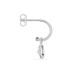 Histoire d'Or Créole Unitaire Ancelin Rondes Argent Blanc Oxyde De Zirconium* Boucles D'Oreilles|Piercings D'Oreilles