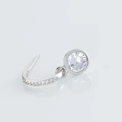 Histoire d'Or Créole Unitaire Ancelin Rondes Argent Blanc Oxyde De Zirconium* Boucles D'Oreilles|Piercings D'Oreilles