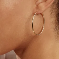 Discount Histoire d'Or Créoles Ada Lisse Plaqué Or Jaune