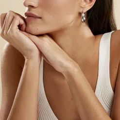 Outlet Histoire d'Or Créoles Adama acier blanc