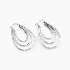 Histoire d'Or Créoles Aglae Acier Blanc* Boucles D'Oreilles|Boucles D'Oreilles Fantaisie