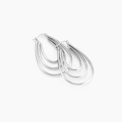 Histoire d'Or Créoles Aglae Acier Blanc* Boucles D'Oreilles|Boucles D'Oreilles Fantaisie
