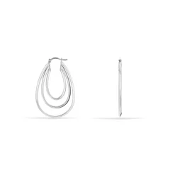 Histoire d'Or Créoles Aglae Acier Blanc* Boucles D'Oreilles|Boucles D'Oreilles Fantaisie