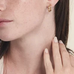 Histoire d'Or Créoles Ajania Or Jaune* Boucles D'Oreilles|Boucles D'Oreilles Créoles