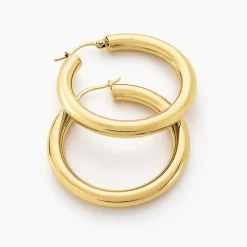 Online Histoire d'Or Créoles Amael Acier Jaune acier doré