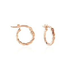 Hot Histoire d'Or Créoles Anastasia Argent Rose