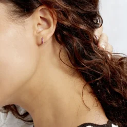 Histoire d'Or Créoles Andgelina Rondes Or Jaune Oxyde De Zirconium or jaune oxyde rose