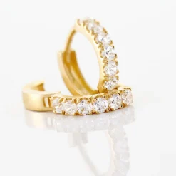 Histoire d'Or Créoles Andgelina Rondes De Zirconium or jaune oxyde