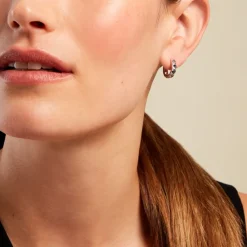 Outlet Histoire d'Or Créoles Anicette Argent Blanc Oxyde De Zirconium