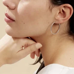 Histoire d'Or Créoles Argent Blanc Agathe* Boucles D'Oreilles|Boucles D'Oreilles Fantaisie