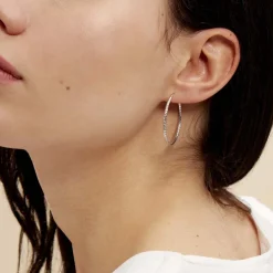 Histoire d'Or Créoles Argent Blanc Agathe* Boucles D'Oreilles|Boucles D'Oreilles Fantaisie