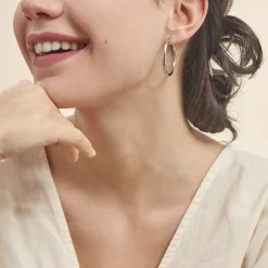 Histoire d'Or Créoles Argent Blanc Anne* Boucles D'Oreilles|Boucles D'Oreilles Fantaisie