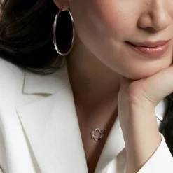 Histoire d'Or Créoles Argent Blanc Anne* Boucles D'Oreilles|Boucles D'Oreilles Créoles