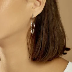 Histoire d'Or Créoles Argent Blanc Charlie* Boucles D'Oreilles|Boucles D'Oreilles Fantaisie