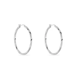 Histoire d'Or Créoles Argent Blanc Diane* Boucles D'Oreilles|Boucles D'Oreilles Créoles