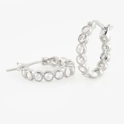 Histoire d'Or Créoles Argent Blanc Edoardo Oxydes De Zirconium* Boucles D'Oreilles|Boucles D'Oreilles Fantaisie