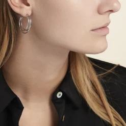 Histoire d'Or Créoles Argent Blanc Jukka* Boucles D'Oreilles|Boucles D'Oreilles Fantaisie