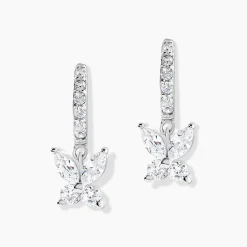 Histoire d'Or Créoles Argent Blanc Karitate Oxydes De Zirconium* Boucles D'Oreilles|Boucles D'Oreilles Fantaisie