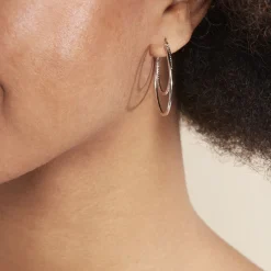 Hot Histoire d'Or Créoles Argent Blanc Marjorie