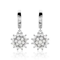 Hot Histoire d'Or Créoles Argent Blanc Maximille Oxydes De Zirconium