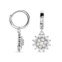 Hot Histoire d'Or Créoles Argent Blanc Maximille Oxydes De Zirconium