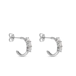 Histoire d'Or Créoles Argent Blanc Rosaure Oxydes De Zirconium* Boucles D'Oreilles|Boucles D'Oreilles Fantaisie