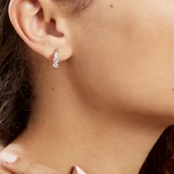 Histoire d'Or Créoles Argent Blanc Rosaure Oxydes De Zirconium* Boucles D'Oreilles|Boucles D'Oreilles Fantaisie