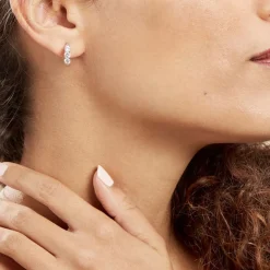 Histoire d'Or Créoles Argent Blanc Rosaure Oxydes De Zirconium* Boucles D'Oreilles|Boucles D'Oreilles Fantaisie