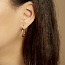 Histoire d'Or Créoles Argent Rose Alieno* Boucles D'Oreilles|Boucles D'Oreilles Fantaisie