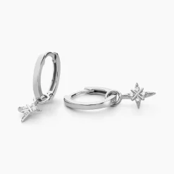 Histoire d'Or Créoles Astre Precieux Argent Blanc Oxyde De Zirconium* Boucles D'Oreilles|Boucles D'Oreilles Fantaisie