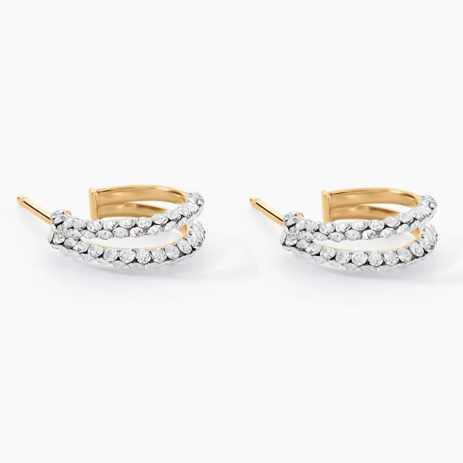 Histoire d'Or Créoles Atallah Or Jaune Strass* Boucles D'Oreilles|Boucles D'Oreilles Créoles