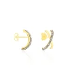 Histoire d'Or Créoles Bleona Croisees Or Jaune Strass* Boucles D'Oreilles|Boucles D'Oreilles Créoles
