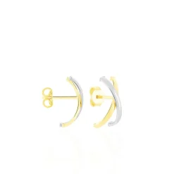 Histoire d'Or Créoles Bleona Or Bicolore* Boucles D'Oreilles|Boucles D'Oreilles Créoles