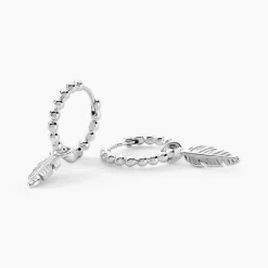 Histoire d'Or Créoles Callie Argent Blanc* Boucles D'Oreilles|Boucles D'Oreilles Fantaisie