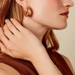 Discount Histoire d'Or Créoles Calyssa Acier Doré