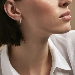 New Histoire d'Or Créoles Carlyn argent blanc