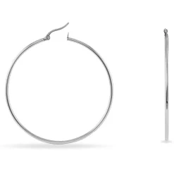 Discount Histoire d'Or Créoles Carmela Acier Blanc