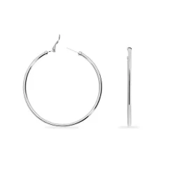 Hot Histoire d'Or Créoles Carmeline Acier Blanc