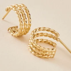 Histoire d'Or Créoles Clematine Or Jaune* Boucles D'Oreilles|Boucles D'Oreilles Créoles