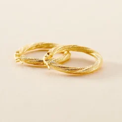 Histoire d'Or Créoles Clematis Or Jaune* Boucles D'Oreilles|Boucles D'Oreilles Créoles