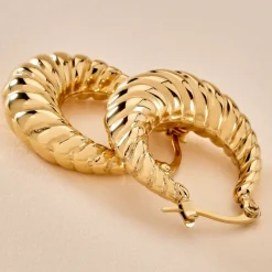 Discount Histoire d'Or Créoles Clive Acier Doré