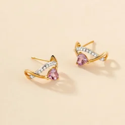 Histoire d'Or Créoles Clothilde Or Jaune Améthyste Oxyde De Zirconium* Boucles D'Oreilles|Boucles D'Oreilles Créoles