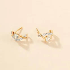 New Histoire d'Or Créoles Clothilde Or Jaune Topaze Oxyde De Zirconium or jaune topaze bleu sky