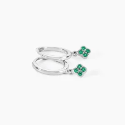 Histoire d'Or Créoles Clova Argent Blanc Pierre De Synthese* Boucles D'Oreilles|Boucles D'Oreilles Fantaisie