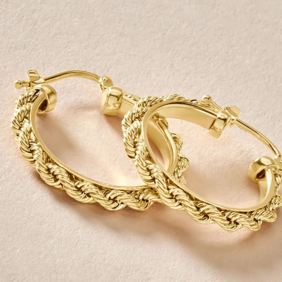 Histoire d'Or Créoles Cordeline Or Jaune* Boucles D'Oreilles|Boucles D'Oreilles Créoles