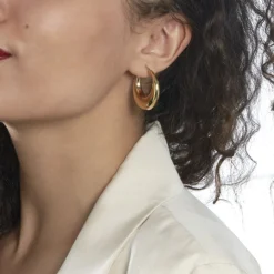 Histoire d'Or Créoles Creolia Acier Jaune* Boucles D'Oreilles|Boucles D'Oreilles Fantaisie