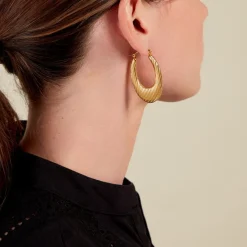 Histoire d'Or Créoles Dafnie Acier Jaune* Boucles D'Oreilles|Boucles D'Oreilles Fantaisie